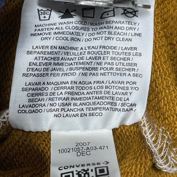 Converse Colorblock Hoodie Navy Mustard & White Panels S Alt‎ Terrain - Picture 6 of 9